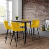 Luxe Mustard Velvet Fabric Bar Stool