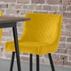 Luxe Mustard Velvet Fabric Bar Stool