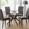 Chelsea Glass and Wooden Small Round Dining Table