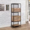 Urban Rustic Oak Wooden 3 Drawer Shelving Unit