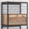 Urban Rustic Oak Wooden 3 Drawer Shelving Unit