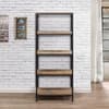Urban Rustic Oak Wooden 5 Tier Bookcase