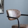 Barbican Brown Leather and Metal Bar Stool