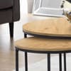 Bellini Oak Metal Nest of Coffee Tables