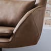 Bowery Brown Leather and Metal Swivel Armchair