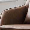 Bowery Brown Leather and Metal Swivel Armchair