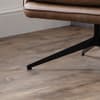 Bowery Brown Leather and Metal Swivel Armchair
