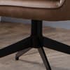 Bowery Brown Leather and Metal Swivel Armchair