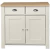 Highgate Cream and Oak 2 Door 2 Drawer Wooden Sideboard