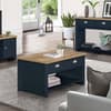 Highgate Navy Blue and Oak 2 Drawer Wooden Coffee Table