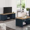 Highgate Navy Blue and Oak Wooden Console Table