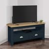 Highgate Navy Blue and Oak Wooden Corner TV Unit
