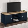 Highgate Navy Blue and Oak Wooden Large TV Unit