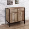 Urban Rustic Oak Wooden 2 Door 2 Drawer Sideboard