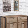 Urban Rustic Oak Wooden 2 Door 2 Drawer Sideboard