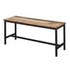 Urban Rustic Oak Wooden Dining Table and Bench Set