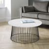 Broadway White Marble Metal Round Coffee Table