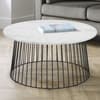 Broadway White Marble Metal Round Coffee Table