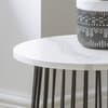 Broadway White Marble Metal Round Side Table