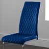 Calabria Blue Velvet Fabric Chair x 4