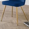 Cannes Blue Velvet Fabric Chair x 2