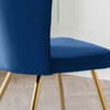 Cannes Blue Velvet Fabric Chair x 2