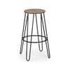 Dalston Elm Wooden and Metal Bar Stool x 2