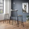 Dalston Elm Wooden and Metal Bar Stool x 2