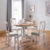 Davenport Light Grey and Oak Wooden Round Pedestal Dining Table