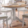 Davenport Light Grey and Oak Wooden Round Pedestal Dining Table