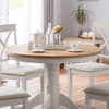 Davenport Light Grey and Oak Wooden Round Pedestal Dining Table