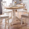 Davenport White Wooden Round Pedestal Dining Table