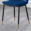 Delauney Blue Velvet Fabric Dining Chair x 2