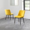 Delauney Mustard Velvet Fabric Dining Chair x 2