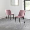 Delauney Pink Velvet Fabric Dining Chair x 2