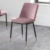 Delauney Pink Velvet Fabric Dining Chair x 2