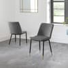 Delauney Grey Velvet Fabric Dining Chair x 2