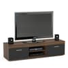 Edgeware Walnut and Black Wooden TV Unit
