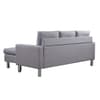 Elm Grey 3 Seater Fabric Sofa and Footstool