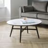 Firenze White Marble Wooden Coffee Table