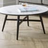 Firenze White Marble Wooden Coffee Table