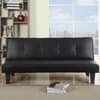 Franklin Black Faux Leather Fabric Sofa Bed