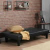 Franklin Black Faux Leather Fabric Sofa Bed