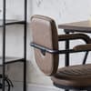 Gehry Brown Leather and Metal Office Chair