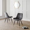 Hadid Grey Velvet Fabric Dining Chair x 2