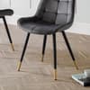 Hadid Grey Velvet Fabric Dining Chair x 2