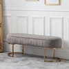 Harrogate Grey Velvet Fabric Bench