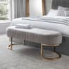 Harrogate Grey Velvet Fabric Bench