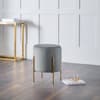 Harrogate Grey Velvet Fabric Stool