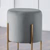 Harrogate Grey Velvet Fabric Stool